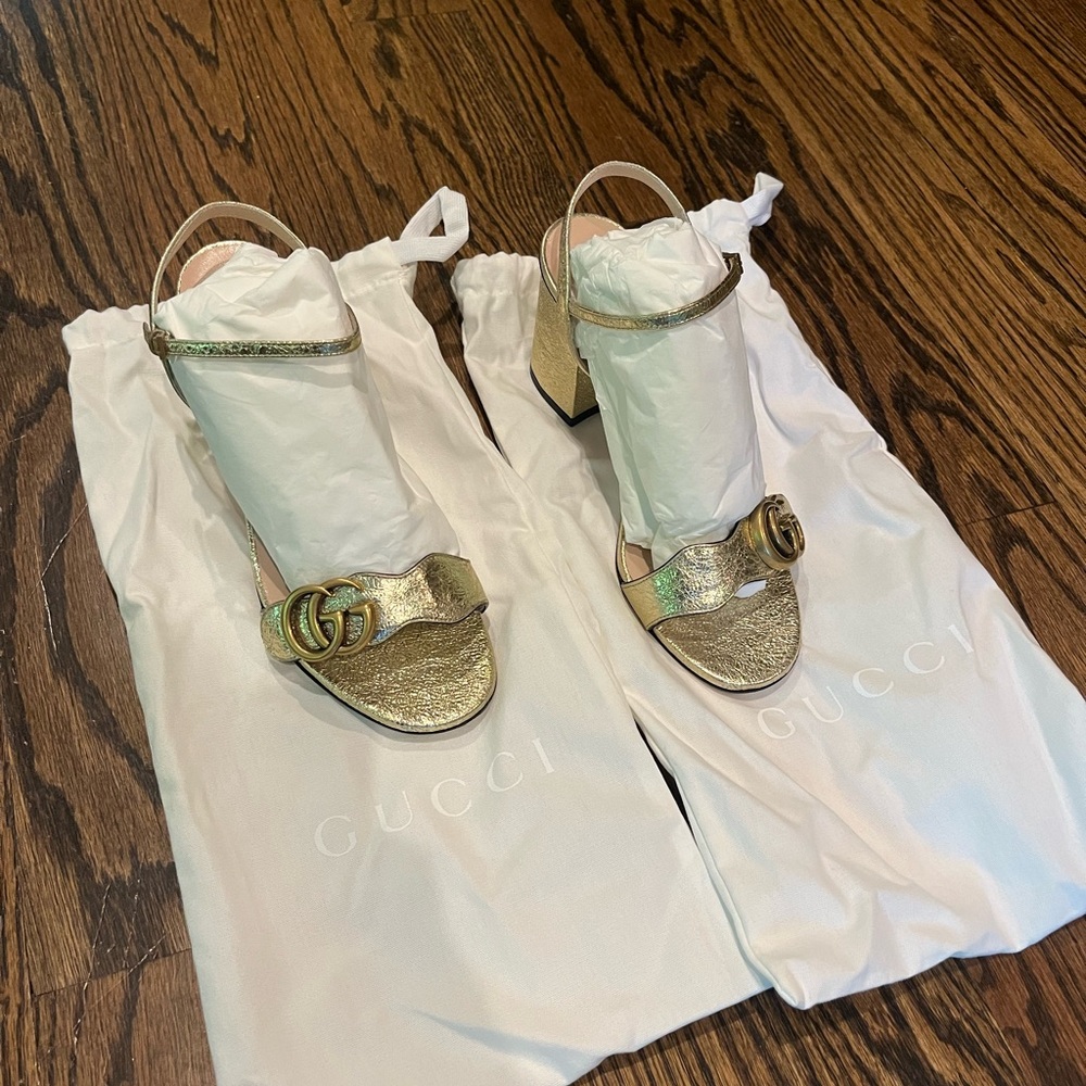 Gucci Marmont High Block Heel Sandals - Picture 3 of 6